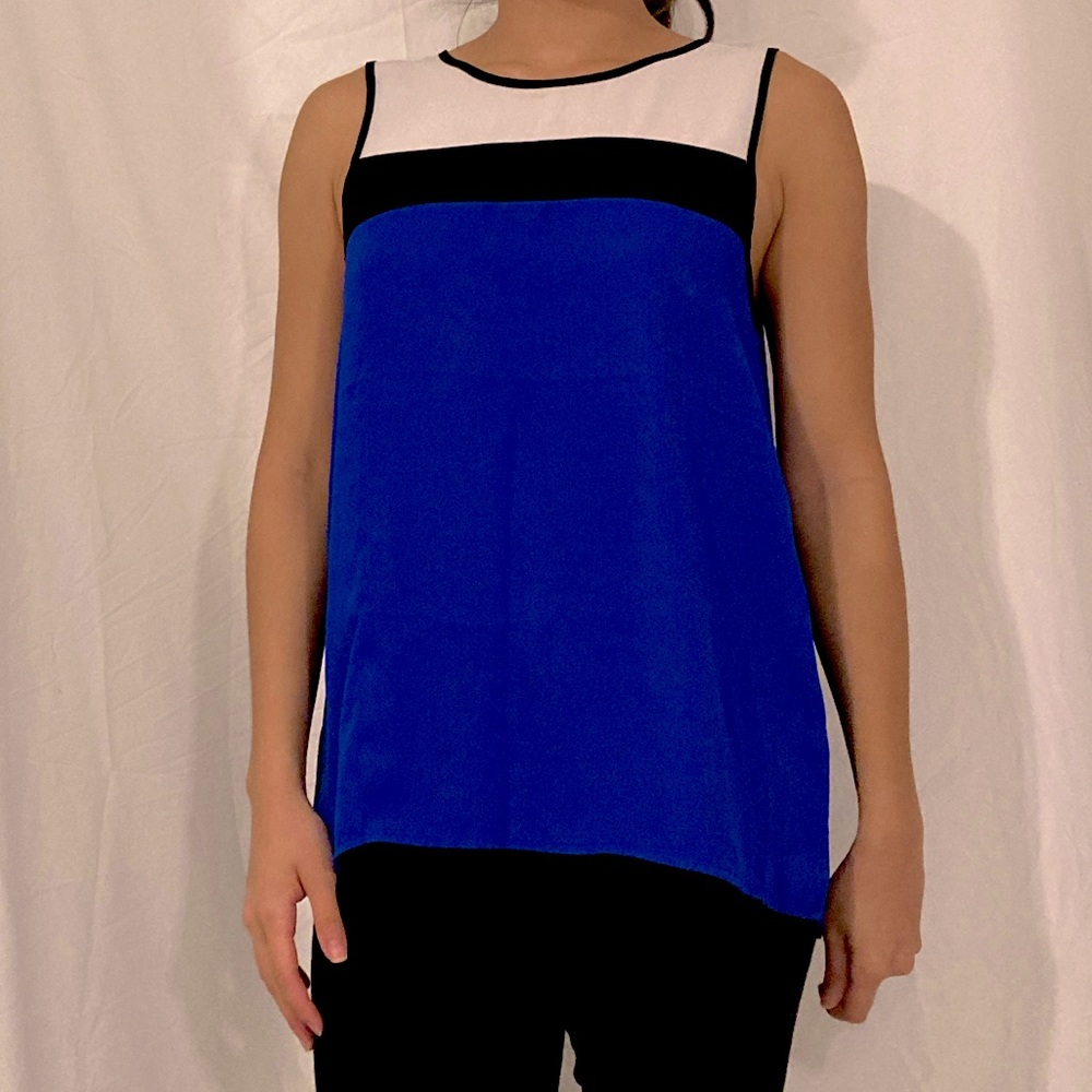 2 for $15 | Alice Blue ColorBlock Sleeveless Top | Size S | Gently Used